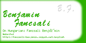 benjamin fancsali business card